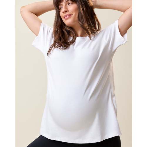 Pima Cotton Side Zip Maternity & Nursing T-shirt | White – Kindred Bravely