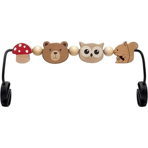 Baby Bouncer Toy Bar– Compatible with Baby Bjorn Bouncer, Wooden Bouncer Toy Bar Attachment, Rotatable Bouncer Accessories Sensory Toy Gifts for Babies All Age