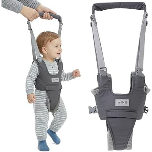 Watolt Baby Walking Helper Harness - Help Toddlers Learn to Walk Stand Up with Adjustable Handheld Walker - Learning Assistance Safety Belt Harness Support for Babies 6 to 24 Months (Grey)
