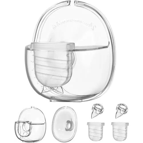 Wearable Breast Pump Parts Include Duckbill Valve, Silicone Diaphragm, 24mm Flange, Milk Collector Cup Compatible with Lansinoh Discreet Duo, Mammanuwa, Nuliie S32 Breast Pump