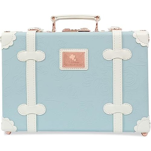 Unitravel Baby Keepsake Case, Handmade Memory Storage Box, Newborn Keepsake Box, Vintage Suitcase for Baby Shower, Baptism, Naming Ceremony or Birthday