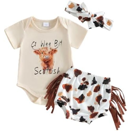 Madjtlqy Western Baby Girl Summer Clothes My 1st Rodeo Short Sleeve Romper Shorts Headband Set Cute Infant Cowgirl Outfits