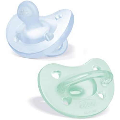 Chicco PhysioForma Silicone Orthodontic Pacifier One-Piece, 0-6m, 2-Pack