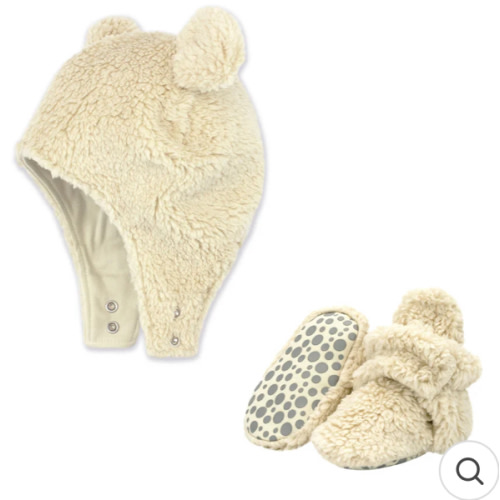 Furry Bootie and Furry Bear Hat Set - Oat – Zutano
