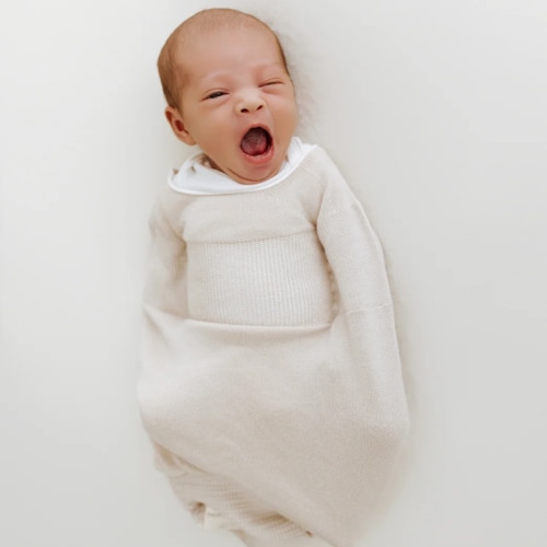 Bamboo Pure Beige Swaddle Sleep Sack - Small ( 6-12 pounds)