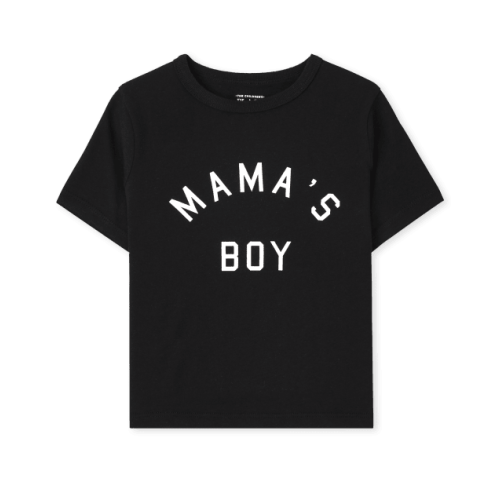 Baby And Toddler Boys Matching Family Mama's Boy Graphic Tee - Black
