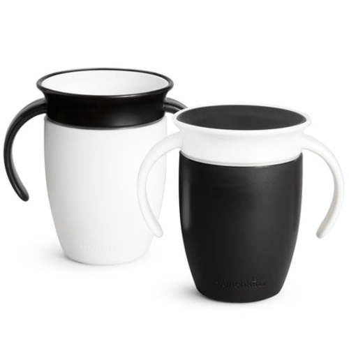 Miracle® 360° Black & White Trainer Cup, 7oz, 2pk