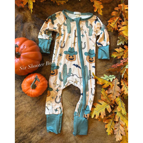Halloween cowboy cactus baby sleeper (sale)