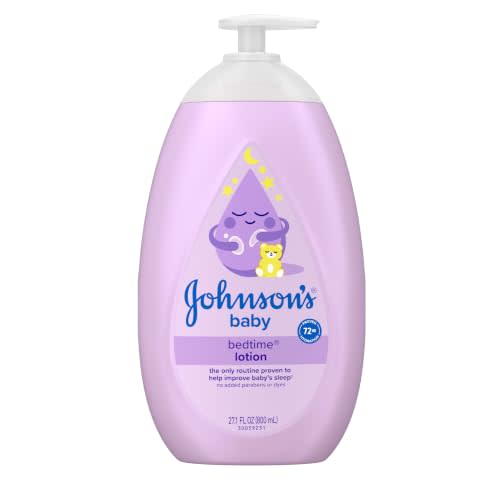 Johnson's Baby Bedtime Lotion, NaturalCalm Aromas, 27.1 fl. oz | Gentle Nighttime Baby Lotion, Helps Relax & Soothe, Hydrating, No Added Parabens & Dyes