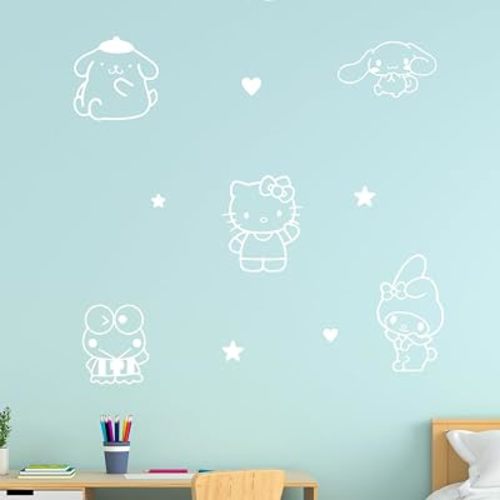 Vinyl Art Decal Decor - Sanrio Pack- 7" to 5" Each - Cute Trendy Inspiring Lovely Design for Girls Boys Bedroom Closet Playroom Nursery Kinder Daycare Living Room Wall Sticker
