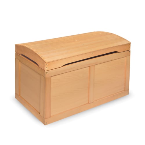 BADGER BASKET Hardwood Barrel Top Toy Chest - Natural