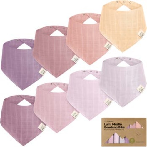 8-Pack Lumi Muslin Bandana Bibs