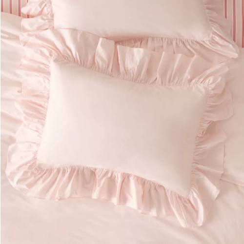 Elaine Ruffle Cotton Percale Sham Set | Urban Outfitters