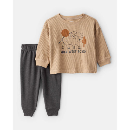 Baby Boy Western Long-Sleeve Tee & Pant Set - Brown - Carter's | Carter's