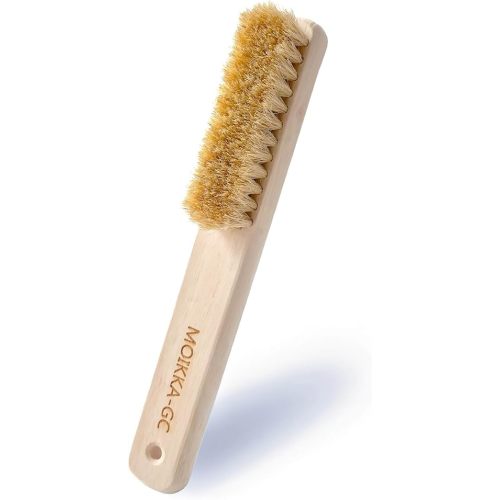 Wood Laundry Stain Brush with Boar Bristle, Tough Stain Remover for Delicate Fabric