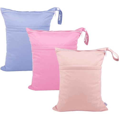 BTEPSGA 3PCS Wet Dry Bags, Waterproof Washable Travel Bags, Beach, Pool, Gym Bag for Swimsuits & Wet Clothes with 2 Pockets