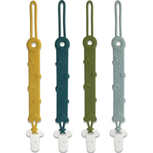 MOBU Pacifier Clips 4pcs Silicone Pacifier Holders for Baby Boys Girls