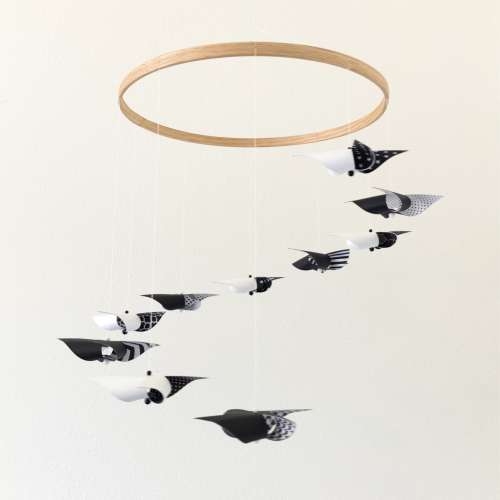 Black and White Baby Crib Mobile for a Gender Neutral Nursery