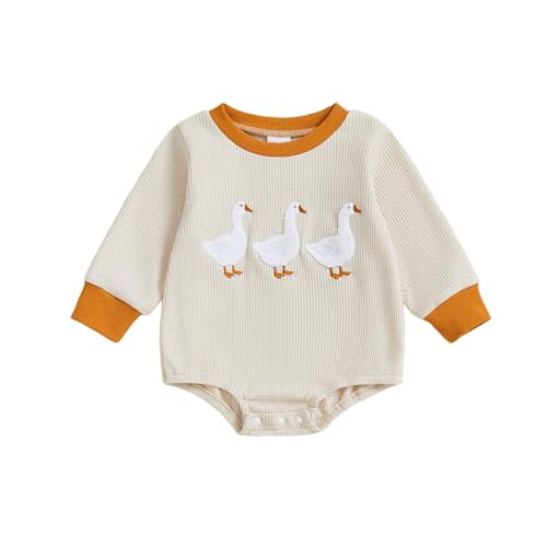 Biayxms Infant Baby Boy Girl Mallard Duck Romper Short Sleeve Animal Duck One Piece Bodysuit Tops Hunting Baby Clothes