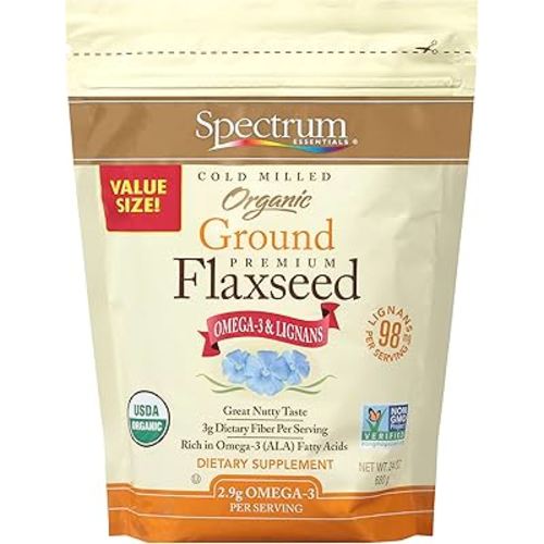Spectrum Essentials Organic Ground Flaxseed, Gluten Free, 24 Oz