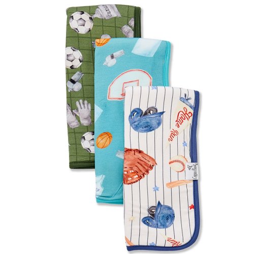 Copper Pearl Baby Boys All-Star Burp Cloths 3-Pack Set