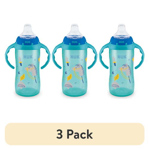 (3 pack) NUK Learner Cup, 10oz, Soft Spout Sippy Cup, 1 Pack, Boy