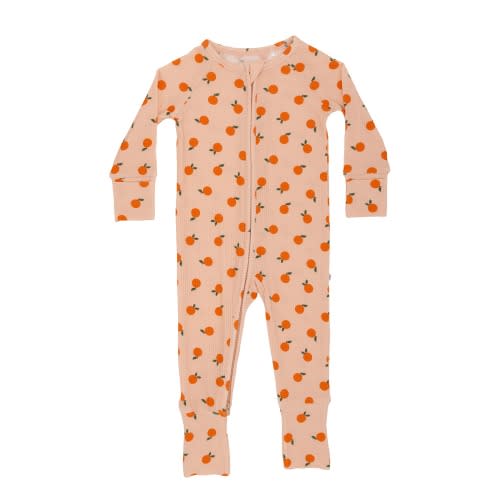 Oranges Small Ribbed Zip Romper