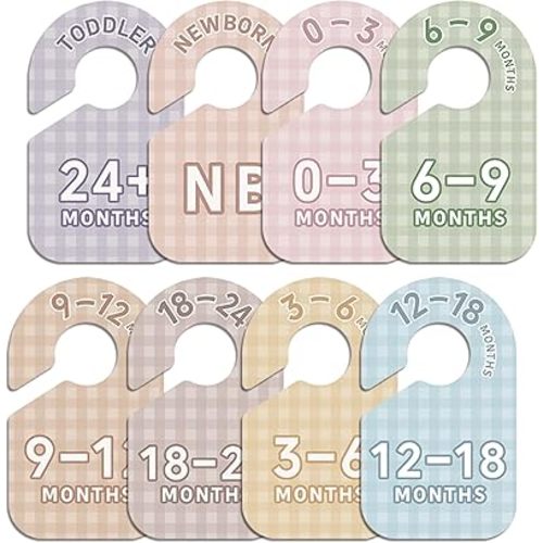 Baby Clothes Dividers for Closet,Beautiful Double-Sided Clothes Organizer for Boy & Girl Nursery,from Newborn to 24 Months. (Multi-Colored)