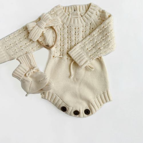 Zoya Knitted Sweater Romper – Olive and Cradle