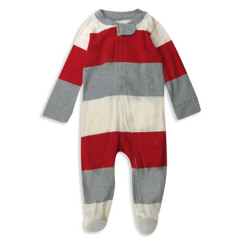 Honest Baby Clothing Organic Cotton Boy or Girl Long Sleeve Christmas Sleep N Play, Newborn to 9 Months