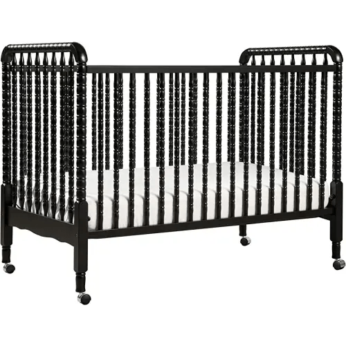 DaVinci Jenny Lind 3-in-1 Convertible Crib in Ebony, Removable Wheels, Greenguard Gold Certified