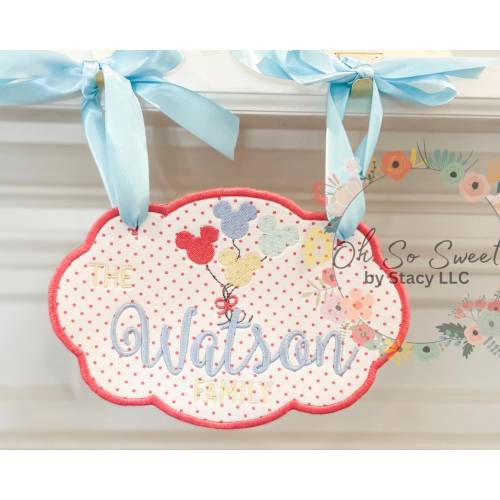Mouse Balloons Stroller tag “Huffstetler”