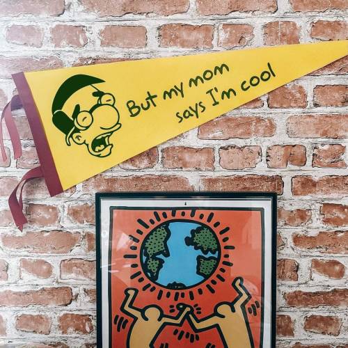 Milhouse Simpsons Felt Pennant Flag: Springfield Cartoon Fan Art Decor