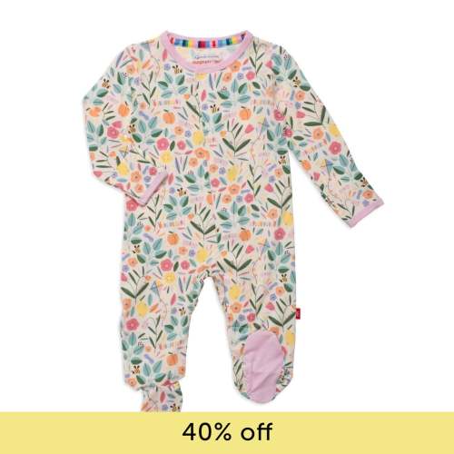Magnetic Me "Life's peachy" Footie (Prints designed by female artists from around the world)