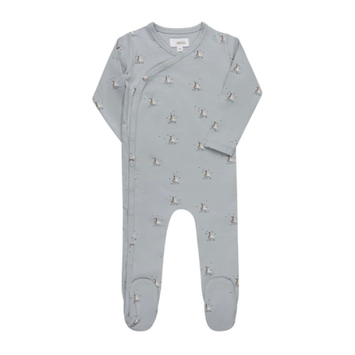 Baby Boy Footie – Blue – Nautical Print
