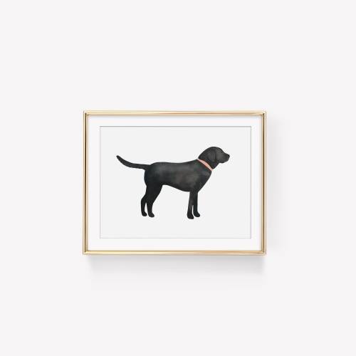 Watercolor Black Lab Art Print, watercolor nursery decor, wildlife decor, dog art print, hunting dog, dog artwork