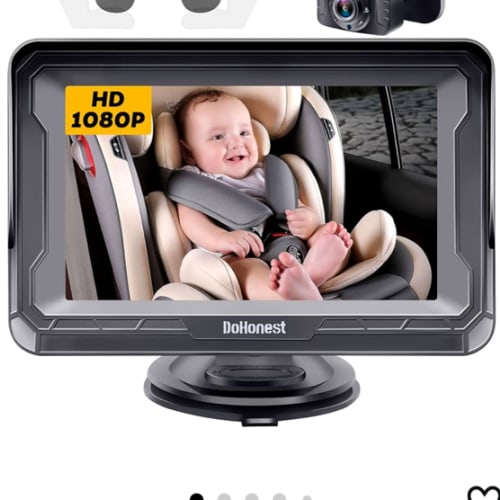 DoHonest Baby Car Camera HD 1080P - Rear-Facing Car Baby Monitor with Night Vision, Adjustable View Angle, Easy Setup, Anti-Glare Display, Safety for Kids & Infants