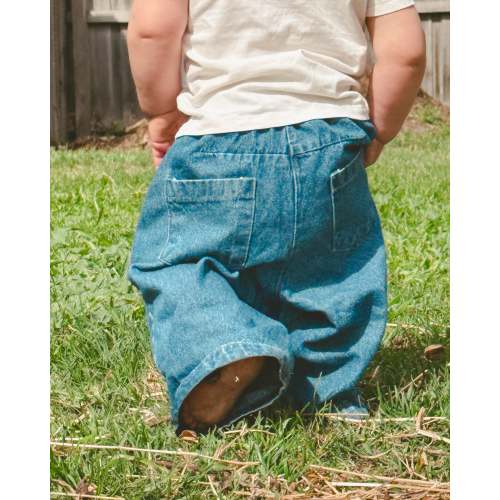 Relaxed Denim Pants - Dark Blue – AEGI BLOOM