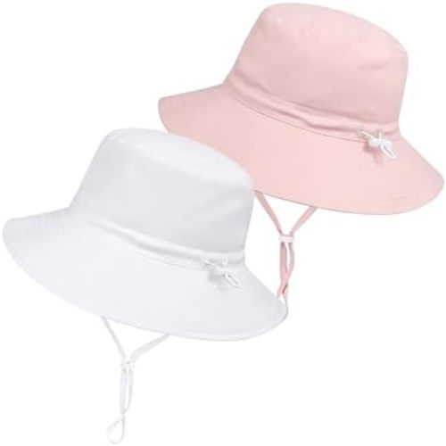 Baby Toddler Sun Hat,Boys Girls Adjustable Bucket Hat for Kids UPF 50+ Sun Protective Child Summer Beach Hats 0-5 Years