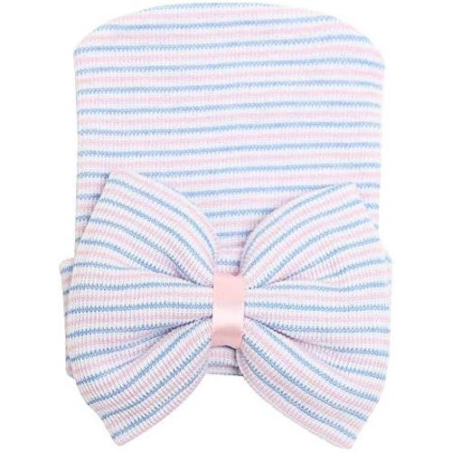 Zando Big Bow Baby Hats Newborn Hospital Hat Lightweight Cotton Infant Beanie Nursery Knot Headband Photo Accessories Gift