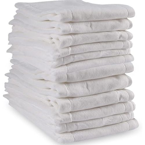 Prefold Cloth Diapers - Premium Cotton, Fasoar 3 Ply Environmental Friendly Baby Washable Diaper Covers for Babies to Toddlers Multi-Use (10-35 lbs) 12 Count