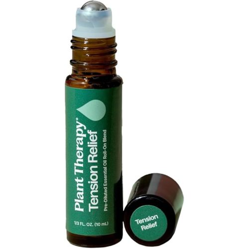 Plant Therapy Tension Relief Essential Oil Blend Pre-Diluted Roll-On, 10 mL (1/3 oz), Pure Essential Oils Diluted in Fractionated Coconut Oil for Ready-to-Use Application