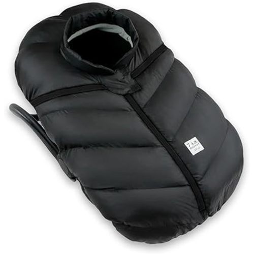 7AM Enfant Car Seat Covers - Cocoon Baby Cover for Boys & Girls, Rain & Snow Repellent, Breathable Windproof, Center Zipper, Universal Fit for Infant Car Seat (0-12M) (Black)