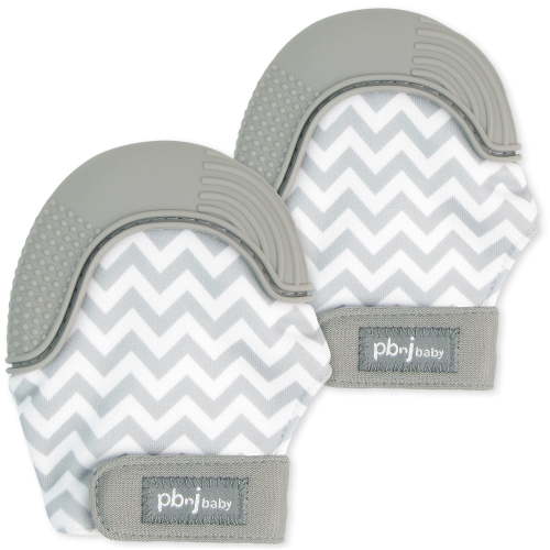 Teethee Mitt - Gray Chevron - 2 Pack