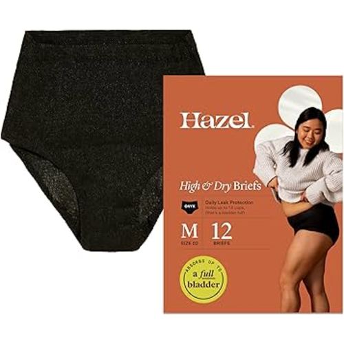 Hazel Disposable Women’s Underwear, High-Waist Pull-Ups for Postpartum & Incontinence, Medium, Ultra-Thin, 12-Count (1-Pack)