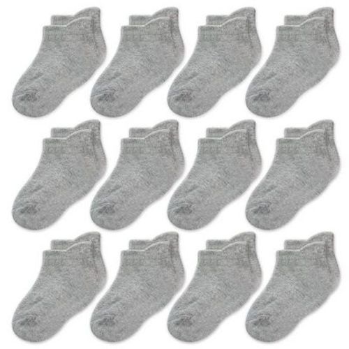 Cozyway Ankle Cotton Baby Socks - 12 Pack Stretch Newborn Socks, Baby Socks 0-6 Months, Infant Socks, Gray, 0-6 Months, Unisex
