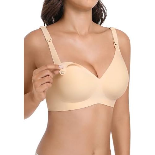 Maternity Nursing Bras Wireless Seamless Ultra-Soft Comfort for Breastfeeding Pregnancy Easy One-Handed Access Sleep Bra
