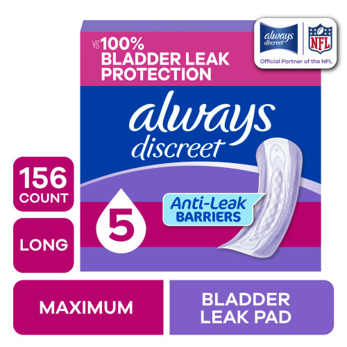 Always Discreet Pads, Maximum Absorbency, Long, 156 Count
