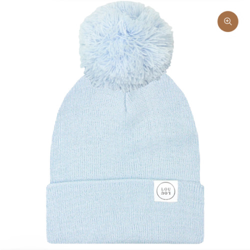 Beanie with Pom - Powder Blue
