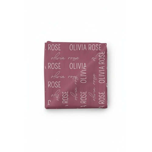 Personalized Boysenberry Baby Name Swaddle Blanket